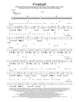 page one of Fireball (Easy Bass Tab)