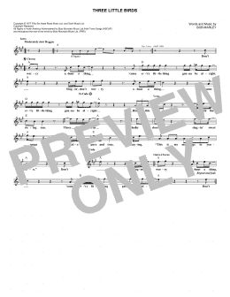 page one of Three Little Birds (Lead Sheet / Fake Book)