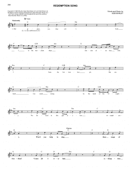 page one of Redemption Song (Lead Sheet / Fake Book)