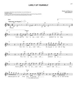 page one of Lively Up Yourself (Lead Sheet / Fake Book)