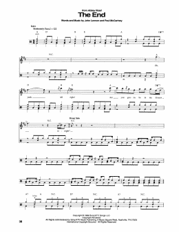 page one of The End (Drums Transcription)