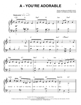page one of A - You're Adorable (Easy Piano)