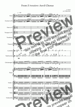 page one of VERDI - From Il trovatore: Anvil Chorus (arranged for training orchestra)