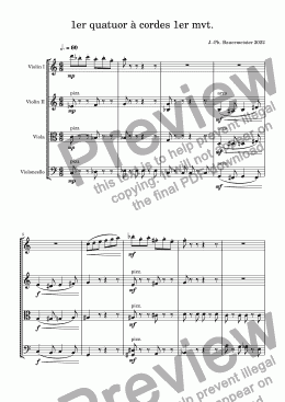 page one of 1er quatuor à cordes 1er mvt.