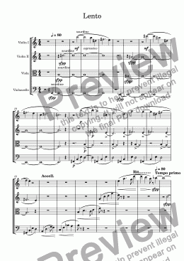 page one of 1er quatuor à cordes 2me mvt. lento