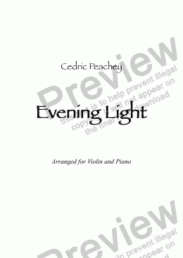 page one of Evening Light - arranged for violin and piano