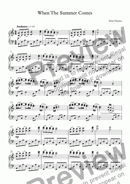 page one of When The Summer Comes - Full Score