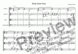 page one of Only One Fear - string quartet - Full Score