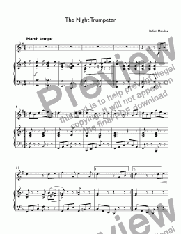 page one of Mendez - The Knight Trumpeter for trumpet Bb & piano