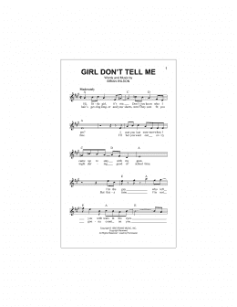 page one of Girl Don't Tell Me (Lead Sheet / Fake Book)