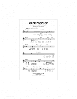 page one of Cabinessence (Lead Sheet / Fake Book)