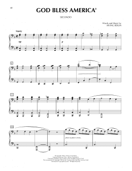 page one of God Bless America (Piano Duet)