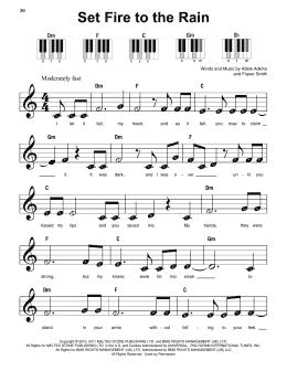 page one of Set Fire To The Rain (Super Easy Piano)