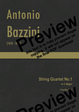 page one of Bazzini - String Quartet No.1 in C major