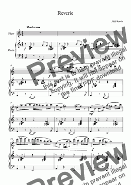 page one of Reverie - Flute and Piano