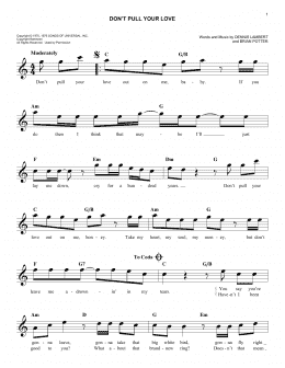 page one of Don't Pull Your Love (Easy Lead Sheet / Fake Book)
