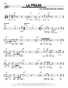page one of Le Freak (Real Book – Melody, Lyrics & Chords)