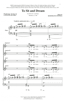 page one of To Sit And Dream (SSA Choir)