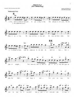 page one of Pretty Fly (For A White Guy) (Easy Lead Sheet / Fake Book)