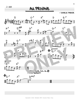 page one of Au Privave (Real Book – Melody & Chords)