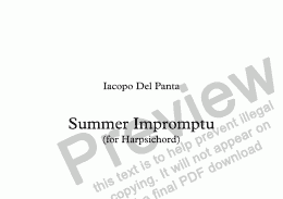 page one of Summer Impromptu (for Hapsichord)