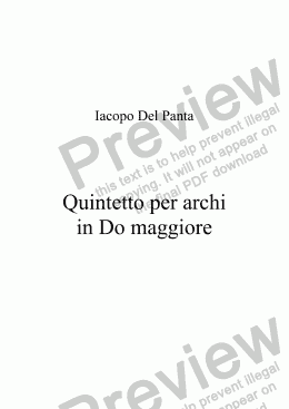 page one of Quintetto per archi in Do maggiore