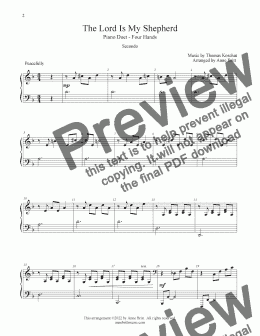 page one of The Lord Is My Shepherd (piano duet)