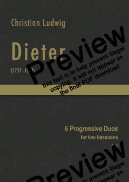 page one of Dieter - Six Progressive Duos for two bassoons
