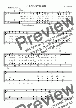 page one of Na Kráľovej holi (choir)