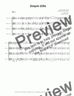 Traditional Shaker Song Simple Gifts Sheet Music in C Major