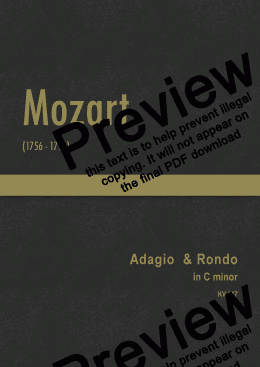 page one of Mozart - Adagio and Rondo for glass harmonica