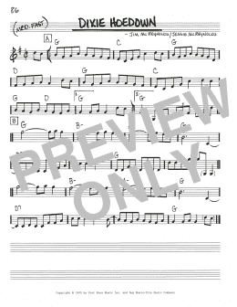 page one of Dixie Hoedown (Real Book – Melody, Lyrics & Chords)
