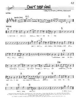 page one of Can't Stop Now (Real Book – Melody, Lyrics & Chords)