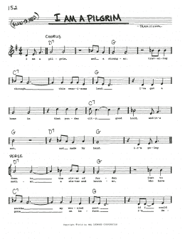 page one of I Am A Pilgrim (Real Book – Melody, Lyrics & Chords)
