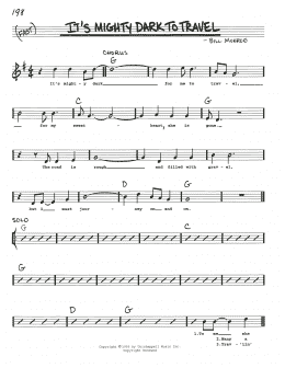 page one of It's Mighty Dark To Travel (Real Book – Melody, Lyrics & Chords)