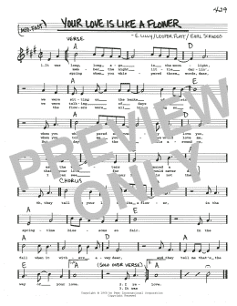 page one of Your Love Is Like A Flower (Real Book – Melody, Lyrics & Chords)