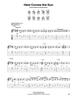 page one of Here Comes The Sun (Easy Guitar Tab)