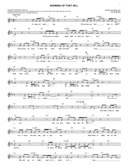 page one of Running Up That Hill (Lead Sheet / Fake Book)