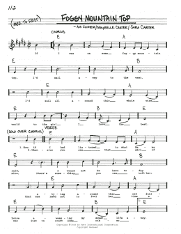 page one of Foggy Mountain Top (Real Book – Melody, Lyrics & Chords)