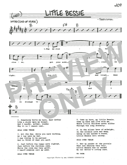 page one of Little Bessie (Real Book – Melody, Lyrics & Chords)