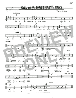 page one of Roll In My Sweet Baby's Arms (Real Book – Melody, Lyrics & Chords)