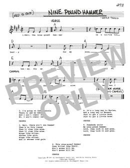 page one of Nine Pound Hammer (Real Book – Melody, Lyrics & Chords)