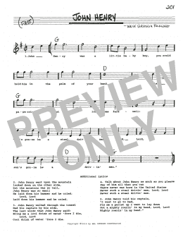 page one of John Henry (Real Book – Melody, Lyrics & Chords)