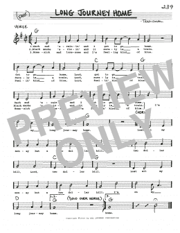 page one of Long Journey Home (Real Book – Melody, Lyrics & Chords)