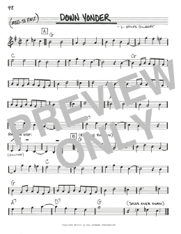 page one of Down Yonder (Real Book – Melody, Lyrics & Chords)