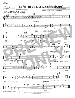 page one of We'll Meet Again Sweetheart (Real Book – Melody, Lyrics & Chords)