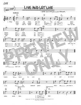 page one of Live And Let Live (Real Book – Melody, Lyrics & Chords)