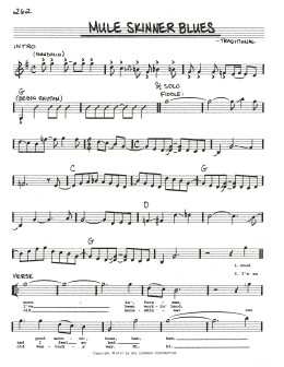 page one of Mule Skinner Blues (Real Book – Melody, Lyrics & Chords)