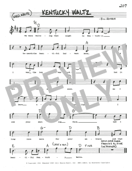page one of Kentucky Waltz (Real Book – Melody, Lyrics & Chords)