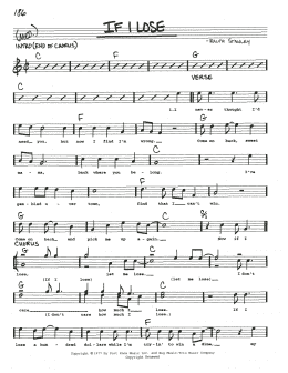 page one of If I Lose (Real Book – Melody, Lyrics & Chords)